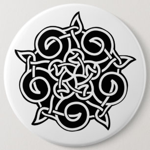 Black And White Celtic Knot Button