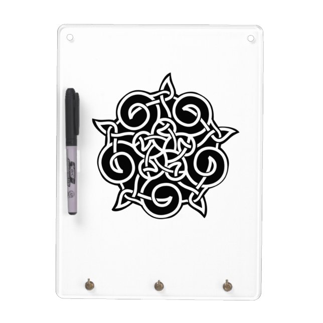 Black And White Celtic Knot Dry-Erase Board (Front)
