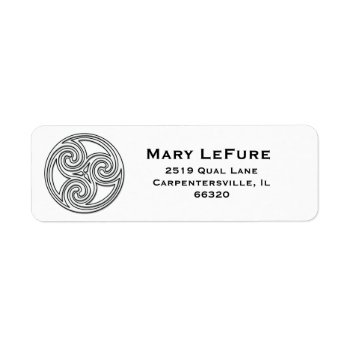 Black And White Celtic Knot Triskelion Labels by oddlotpaperie at Zazzle