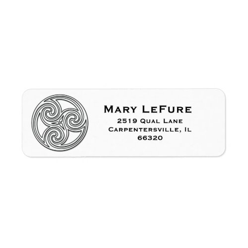 Black and White Celtic Knot Triskelion Labels