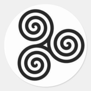 Black and White Celtic triple-circle sticker
