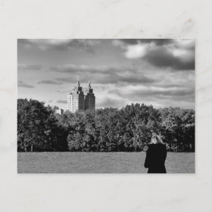 Black and White Central Park Landscape Photo Postcard