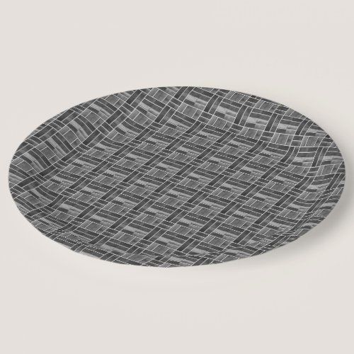 Black and white ceramic tiles effect paper plates