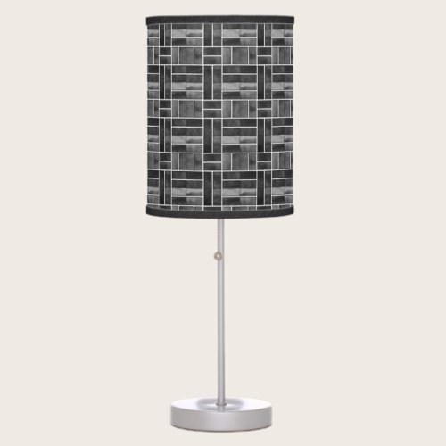 Black and white ceramic tiles effect table lamp