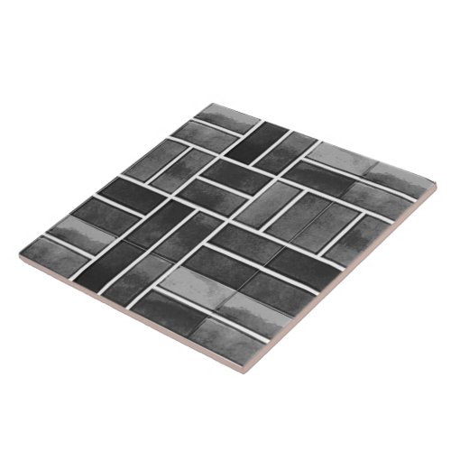 Black and white ceramic tiles look pattern