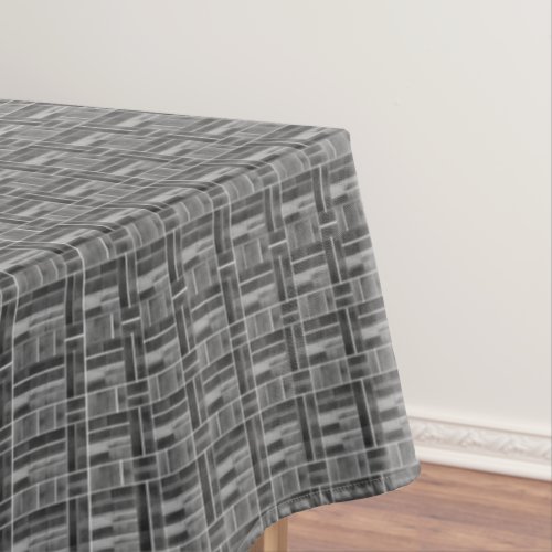 Black and white ceramic tiles look pattern tablecloth