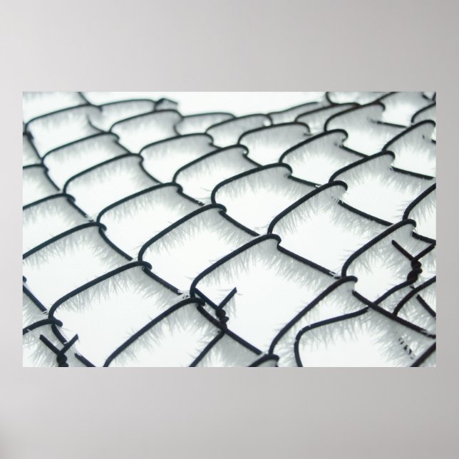 Black and white chain link fence poster (Front)