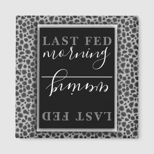 Black and White Chalkboard Pet Food Animal Print Magnet