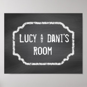 Black and White Chalkboard Roommates Wall Art