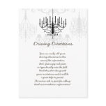Black and White Chandelier Information Sheet Enclosure Card
