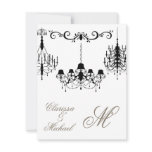 Black and White Chandelier  RSVP Card