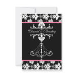 Black and White Chandelier Wedding  RSVP Card