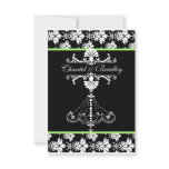 Black and White Chandelier Wedding  RSVP Card
