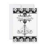 Black and White Chandelier Wedding  RSVP Card