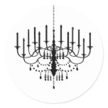 Black and White Chandelier Wedding Seal