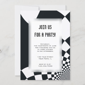 Black and White Check All Purpose Party Invitation