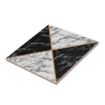 Black and White Check Faux Marble Ceramic Tile<br><div class="desc">Faux Black and White Check Marble Ceramic Tiles MIGNED Design</div>