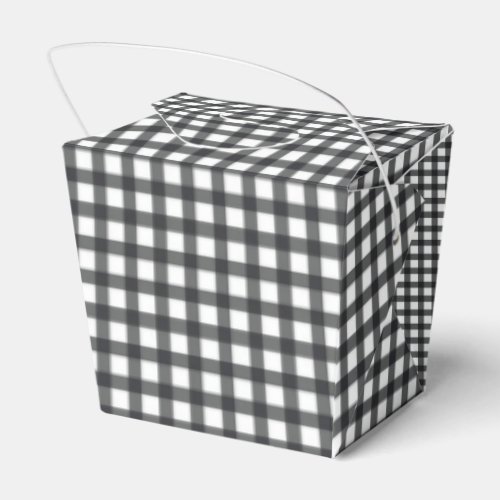 Black and White Check Gingham Take Out Favor Boxes