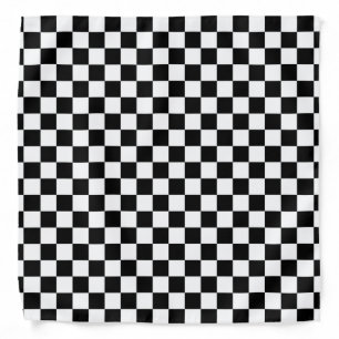 Black and White Check pattern Bandana