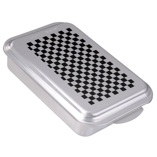 Black and White Check pattern Cake Pan (Side)