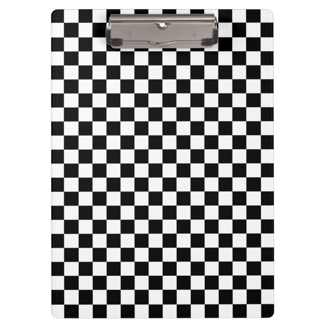 Black and White Check pattern Clipboard (Front)