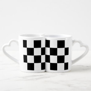 Black and White Check pattern Coffee Mug Set