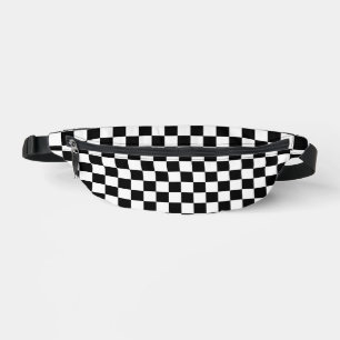 Black and White Check Pattern Fanny Pack