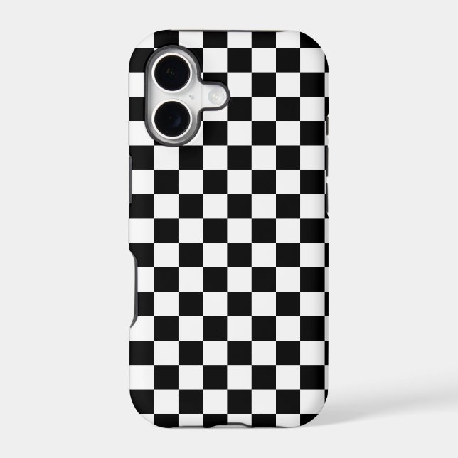 Black and White Check pattern Iphone Case (Back)