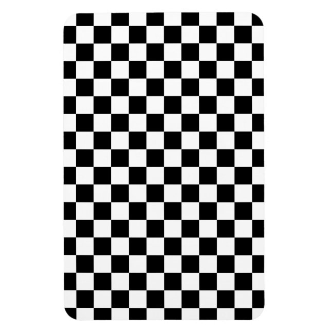 Black and White Check pattern Magnet (Vertical)