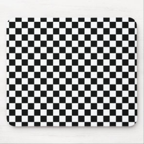 Black and White Check pattern Mouse Pad
