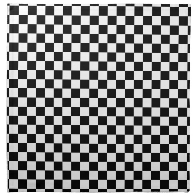 Black and White Check pattern Napkin (Front)