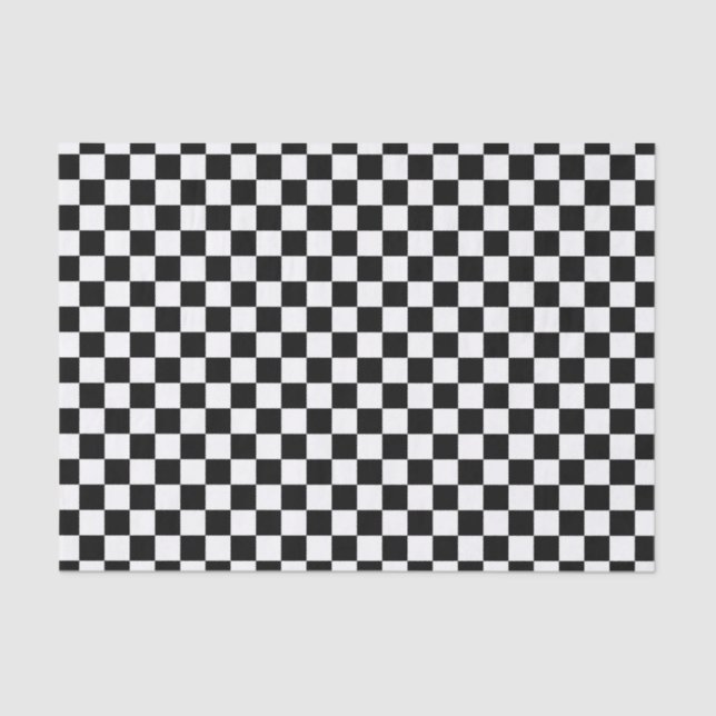 Black and White Check pattern Tissue Paper (Front)