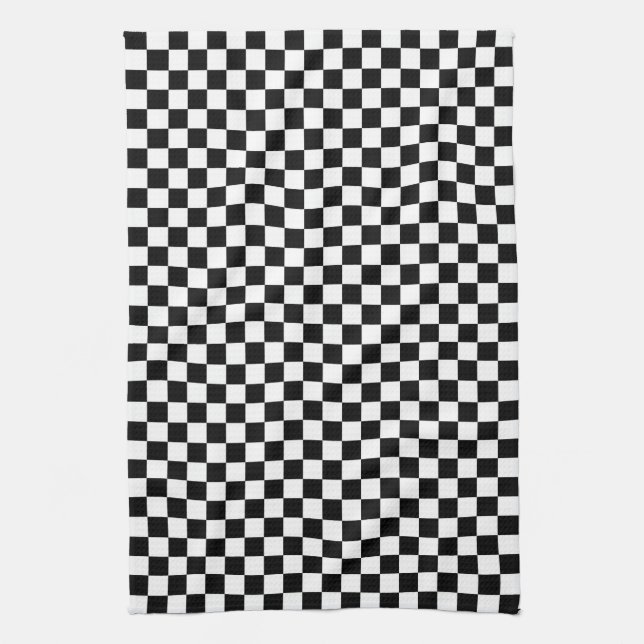 Black and White Check pattern Towel (Vertical)