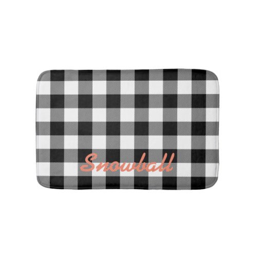 Black and White Check Plaid Flat Mat Cat Dog Bed
