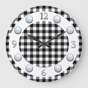 Black And White Check Wall Clock