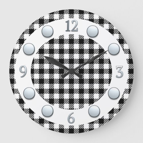 Black And White Check Wall Clock