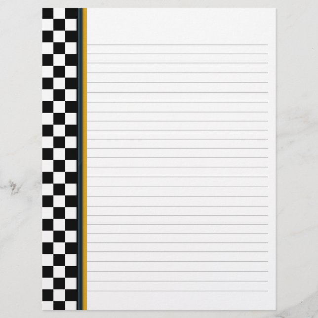 Black and White Check with Yellow Accent Binder (Front)
