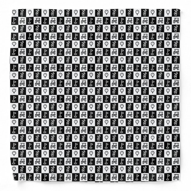 Black and White Checkboard Bandana (Front)