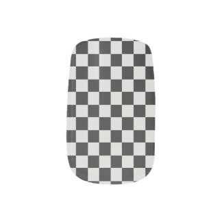 Black and White Checked Minx Nails Nail Art