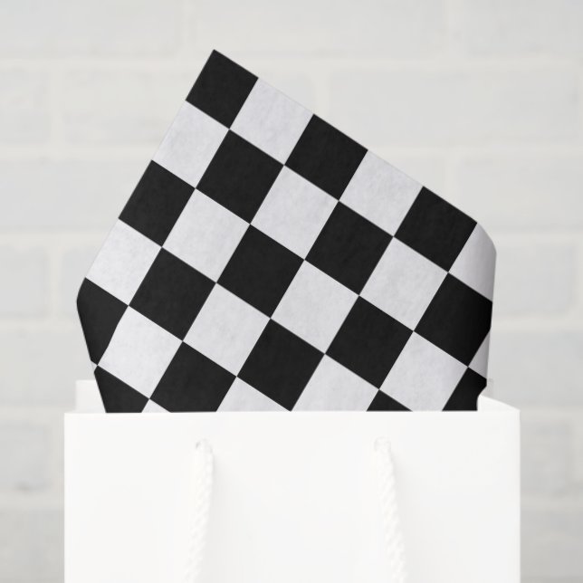 Black and White Checked Tissue Paper (Gift Bag)