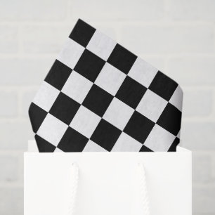 Black and White Checked Tissue Paper