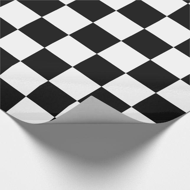 Black And White Checked Wrapping Paper (Corner)