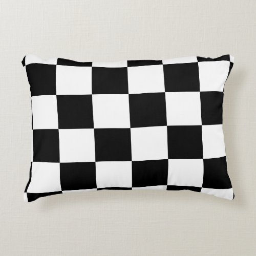 Black and White Checker Accent Pillow