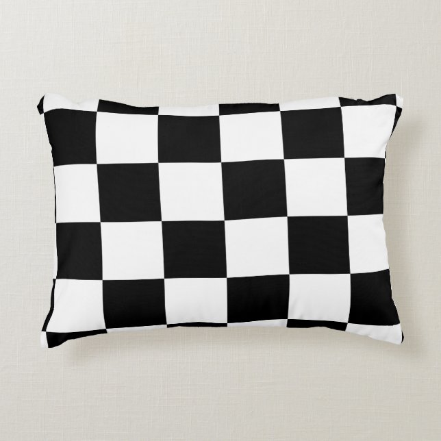 Black and White Checker Accent Pillow (Front)
