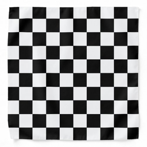 Black and White Checker Board Bandana