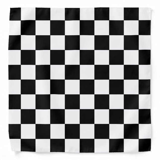 Black and White Checker Board Bandana (Front)