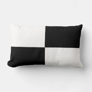Black and white checker board pattern lumbar pillow
