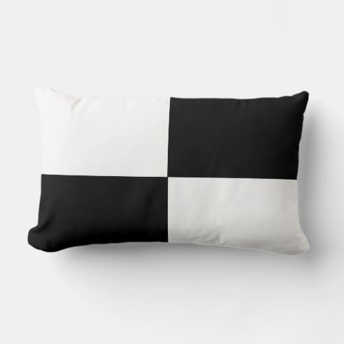 Black and white checker board  pattern lumbar pillow