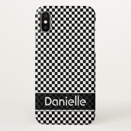 Black and White Checker Custom iPhone X Case