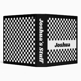 Black and White Checker Flag Binder
